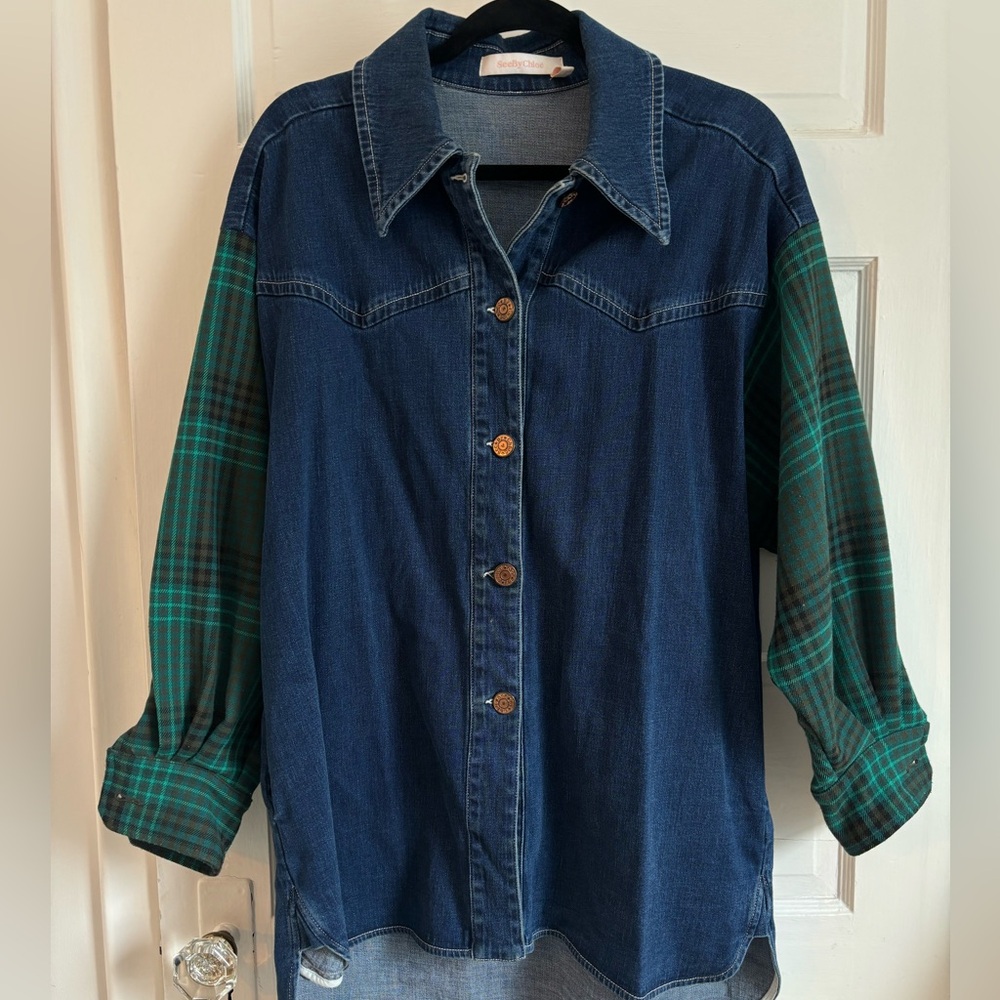 See by Chloe oversized denim shirt